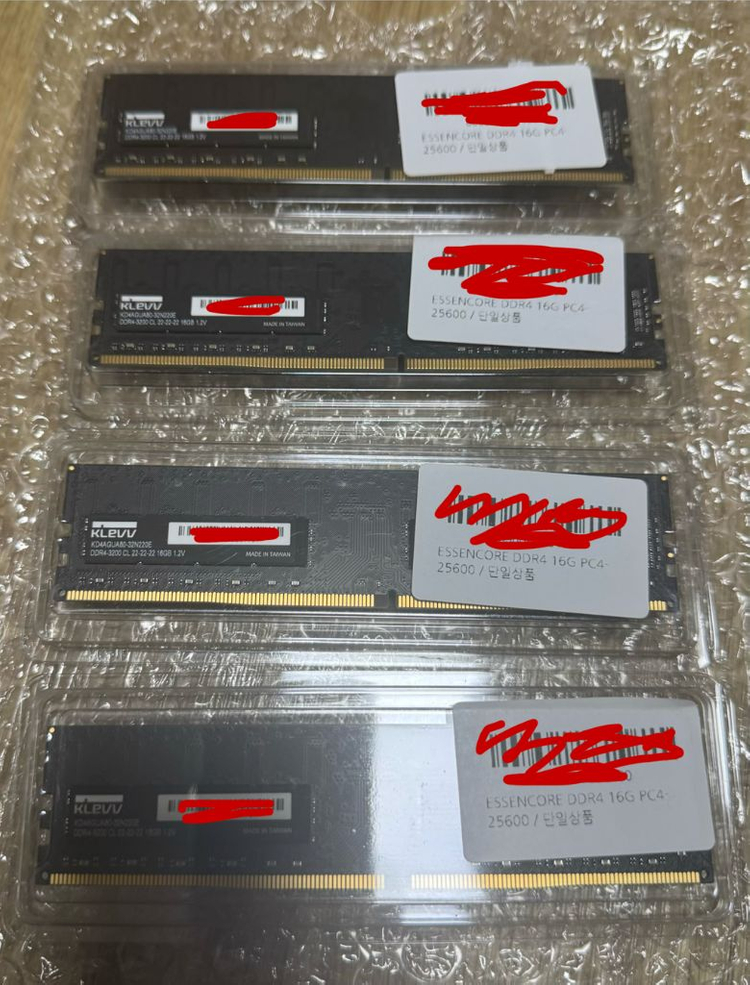 (미개봉) 에센코어 클레브 DDR4-3200 CL22 램 16GB 데스크탑용 이미지