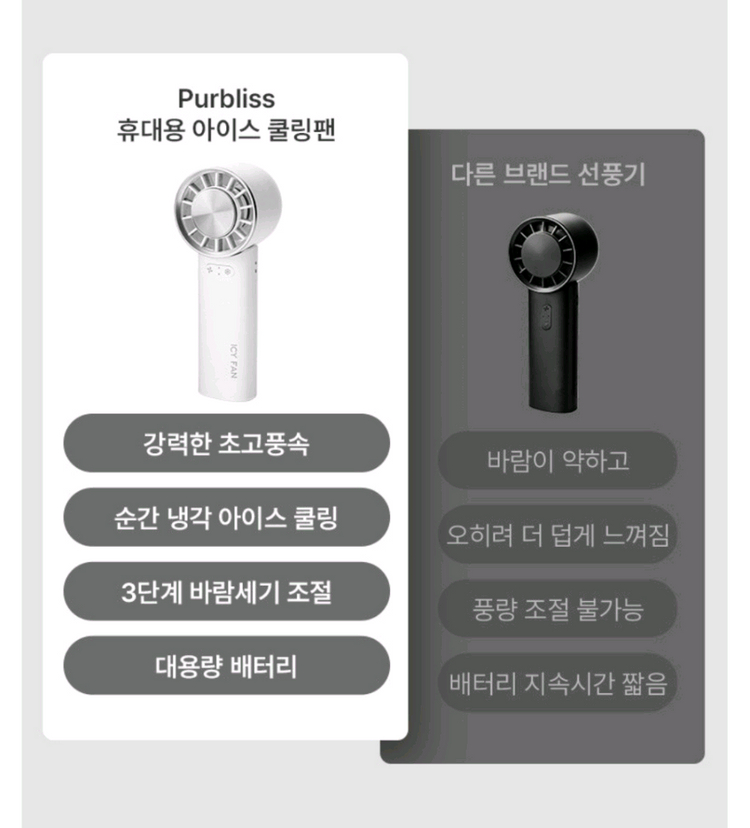 (새상품) 휴대용 선풍기 급속냉각 손풍기 미니 핸디형 접이식 이미지