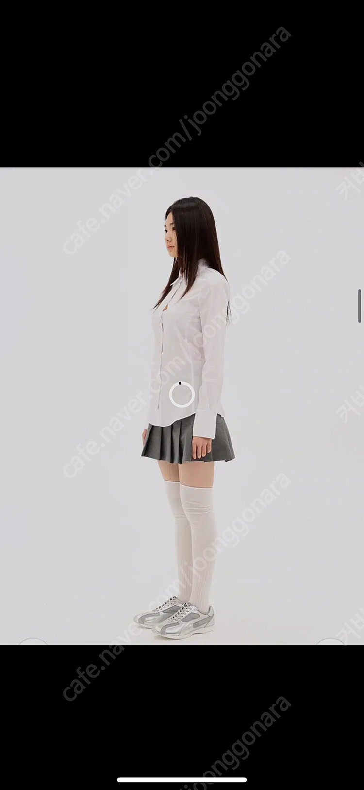 택포)새상품)야세 레더 스니커즈 실버 240 이미지