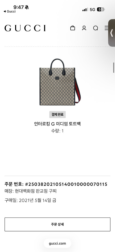 GG 캔버스 토트백 GM 이미지