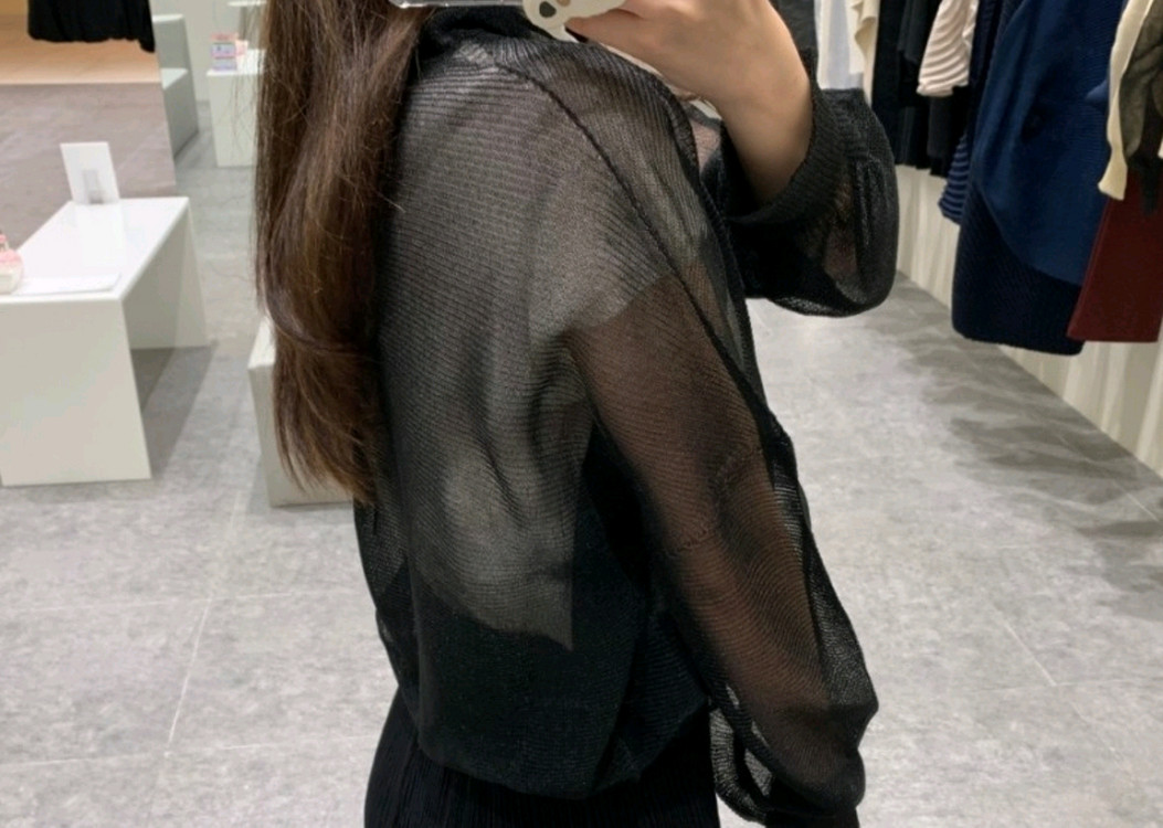이세이미야케 페리카프 블라우스 탑,플리츠플리즈 ~ 이미지