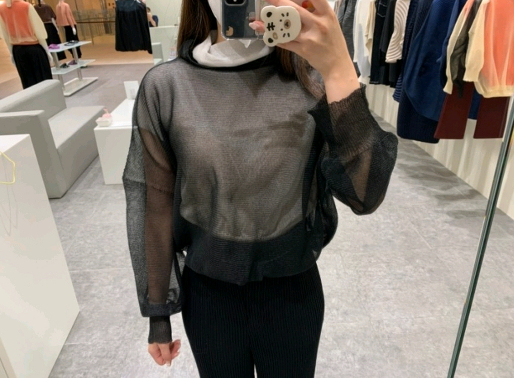 이세이미야케 페리카프 블라우스 탑,플리츠플리즈 ~ 이미지