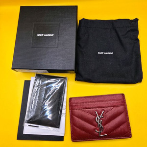 생로랑 YSL 카드지갑 (레드/은장, 풀구성) 이미지
