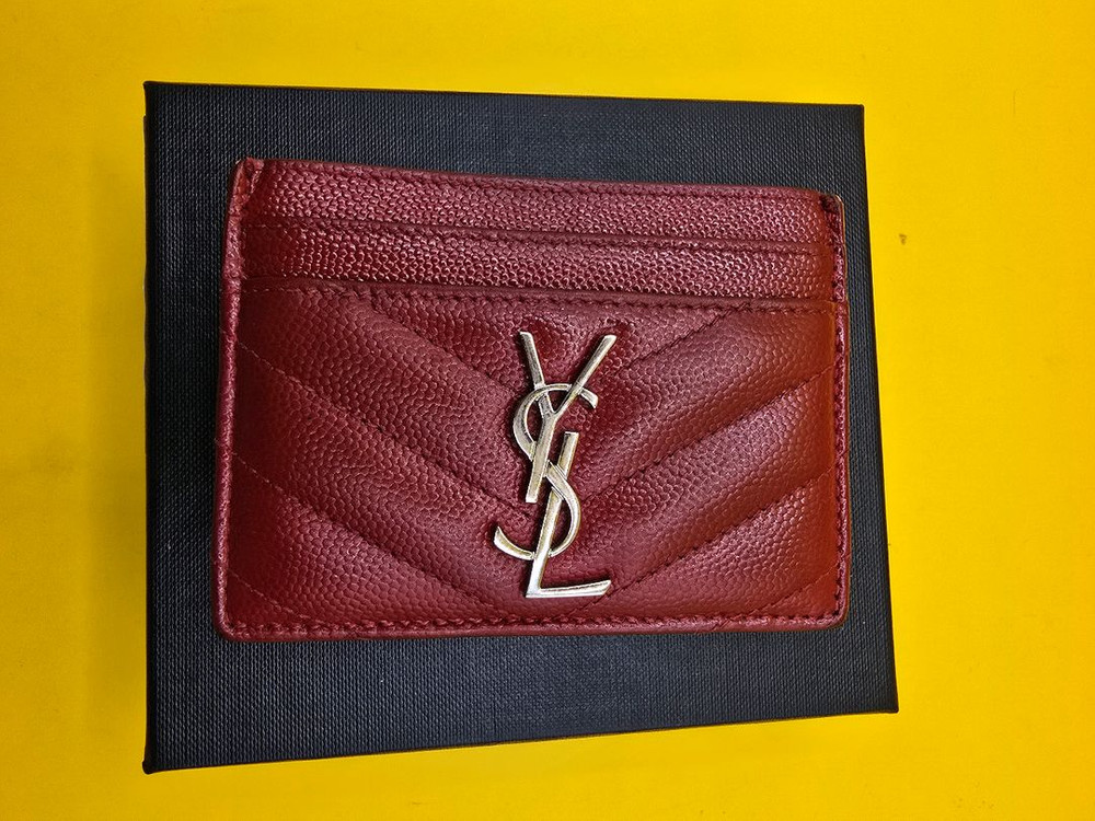 생로랑 YSL 카드지갑 (레드/은장, 풀구성) 이미지