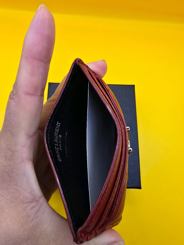 생로랑 YSL 카드지갑 (레드/은장, 풀구성) 이미지