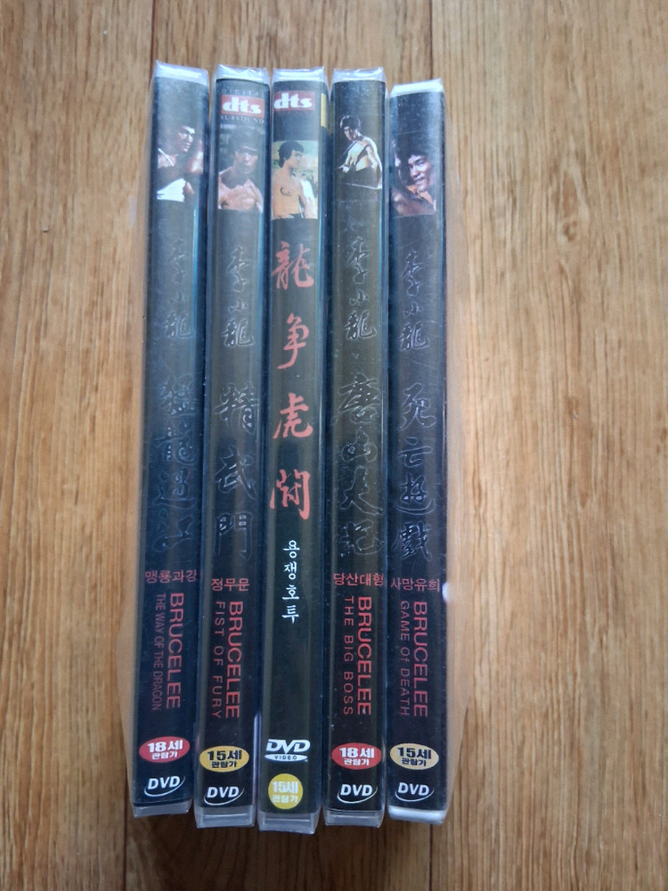 DVD이소룡(맹룡과강,정무문,용쟁호투,당산대형,사망유희)5장일괄.상태 좋아요 이미지