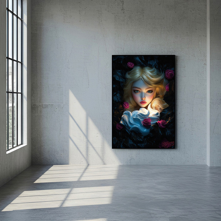 아무도 몰랐던 눈빛 그림 액자 팝아트 인테리어소품 금발소녀그림 인물액자 신비로운 꽃 아트포스터 거실 대형 인테리어소 이미지