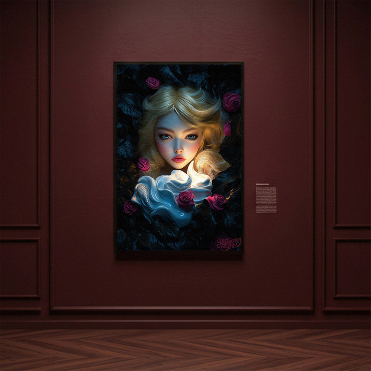 아무도 몰랐던 눈빛 그림 액자 팝아트 인테리어소품 금발소녀그림 인물액자 신비로운 꽃 아트포스터 거실 대형 인테리어소 이미지