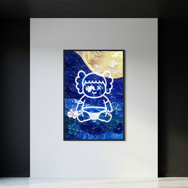 그림 액자 팝아트 인테리어소품 달빛 아래의 기억 캐릭터그림 캐릭터액자 대형 거실 꾸미기 벽걸이 감성 인테리어 포스터 이미지