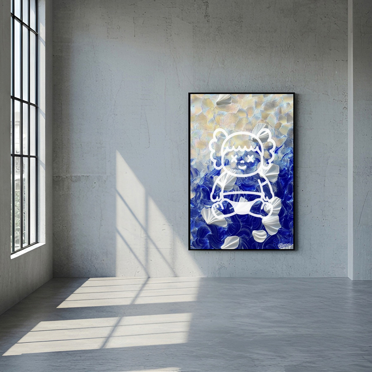푸른 무게 그림 액자 팝아트 인테리어소품 캐릭터그림 캐릭터액자 모던 아트포스터 거실 벽면 꾸미기 대형 디자인 액자 이미지