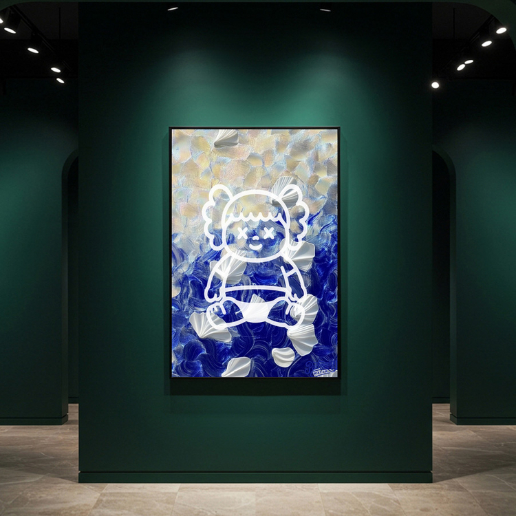 푸른 무게 그림 액자 팝아트 인테리어소품 캐릭터그림 캐릭터액자 모던 아트포스터 거실 벽면 꾸미기 대형 디자인 액자 이미지