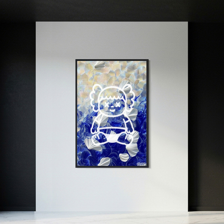 푸른 무게 그림 액자 팝아트 인테리어소품 캐릭터그림 캐릭터액자 모던 아트포스터 거실 벽면 꾸미기 대형 디자인 액자 이미지