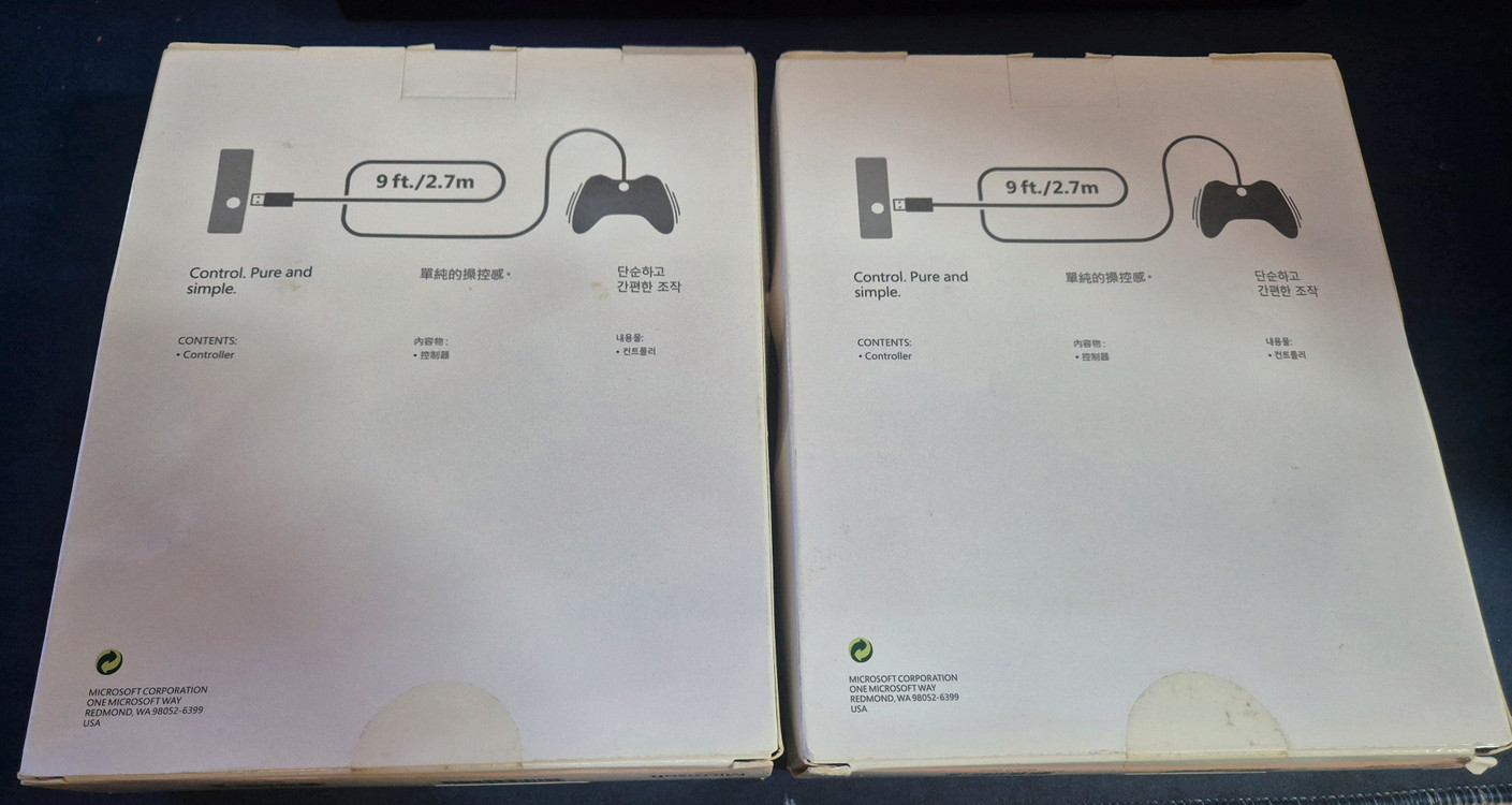 XBOX 360 정품 유선패드 미개봉 2개 일괄 이미지
