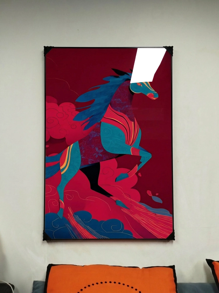 그림 액자 인테리어소품 그림액자 말그림 말액자 고급스러운 스타일의 대형 거실 벽걸이 장식용 아트 포스터 모던한 분위 이미지
