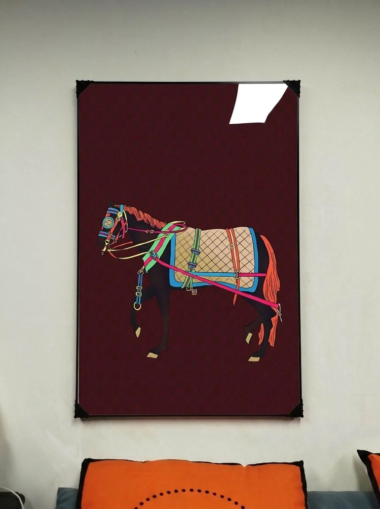 그림 액자 인테리어소품 그림액자 말그림 말액자 고급스러운 스타일의 대형 거실 벽걸이 장식용 아트 포스터 모던한 분위 이미지