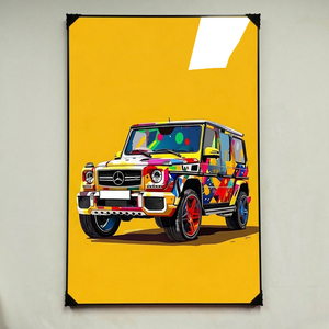 그림 액자 인테리어소품 그림액자 벤츠G바겐그림 자동차액자 팝아트 스타일 화려한 컬러감 대형 아트포스터 거실 인테리어 이미지