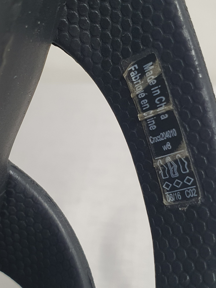250mm 크록스 산라 스트래피 웨지 샌들 블랙 W8 이미지