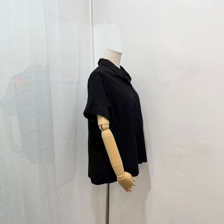 블랙 아노락 반팔셔츠 반팔블라우스 3562 이미지