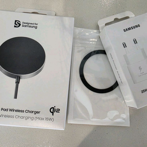 삼성 마그넷 무선 충전기(Qi2 25w),초고속 어댑터(25w),맥세이프 스티커 이미지