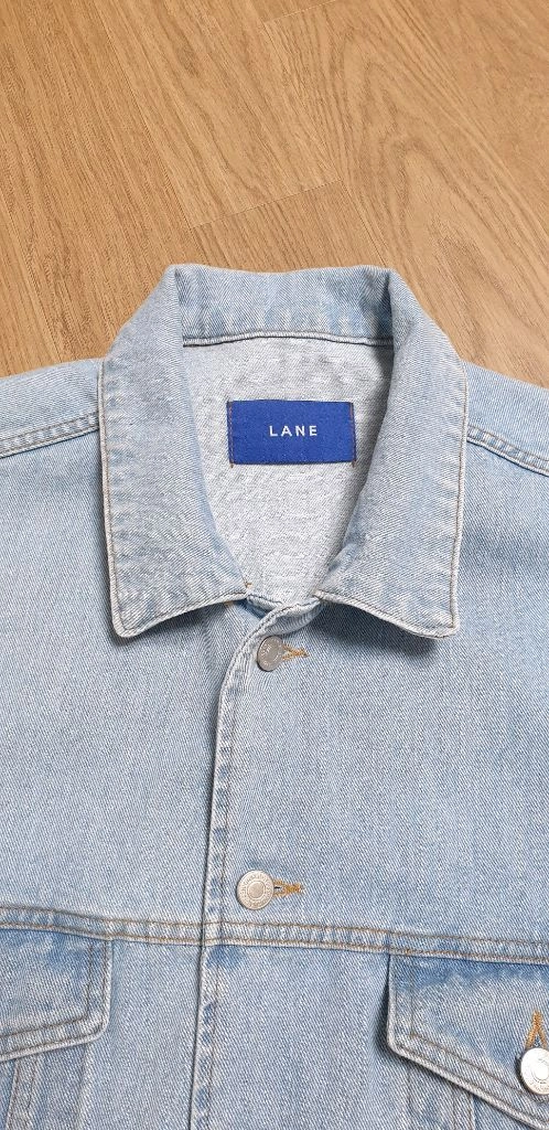 LANE 남성 연청 숏 데님 커팅 크롭 자켓 F 이미지