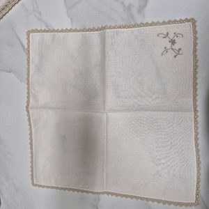 해외 빈티지 레이스 자수 패브릭 넵킨 2장 이미지