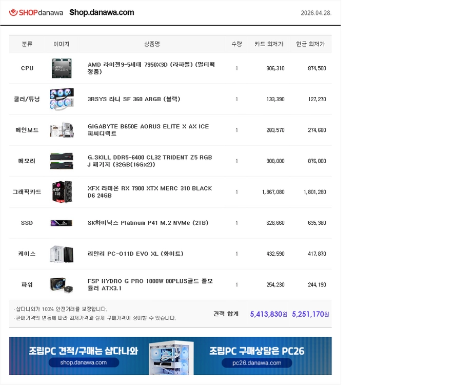 RX7900XTX (5080급)+ 7950X3D 하이엔드 본체 데스크탑 초고사양 컴퓨터 pc 이미지