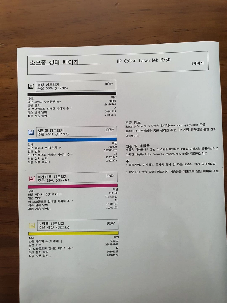 HP M750dn ,M750n , CP5525 / A3 칼라 레이저 프린터 / 자동양면인쇄 M750 이미지