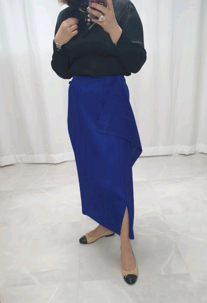 플리츠플리즈 랩스커트 이미지