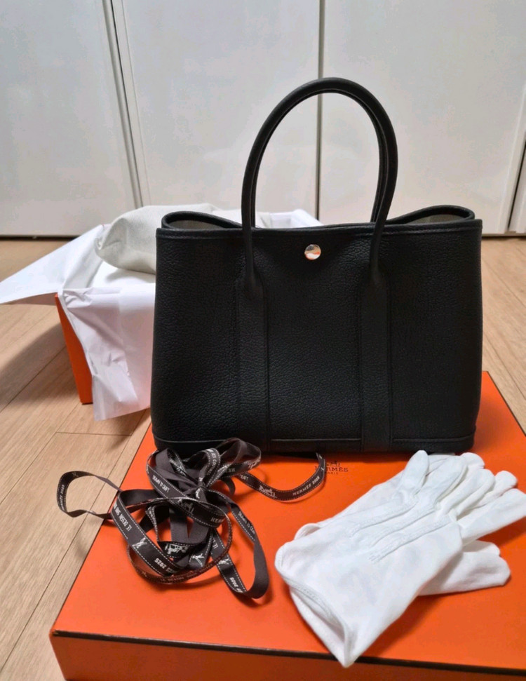 새상품*에르메스 가든파티 30 블랙 풀세트 k각인 인보이스포함 이미지