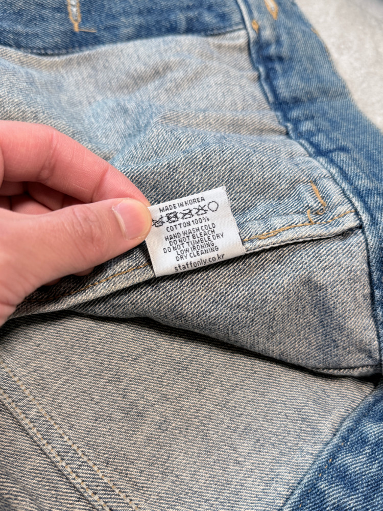 [M] 스탭온리 SAFETY BELT DENIM JACKET 청자켓 데님 이미지