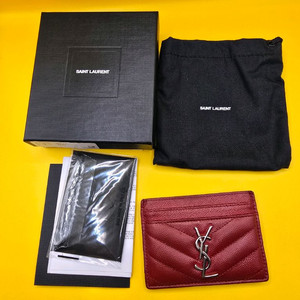 생로랑 YSL 카드지갑 (레드/은장, 풀구성) 이미지