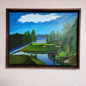 프로골퍼 송인석화가 유화그림 이미지