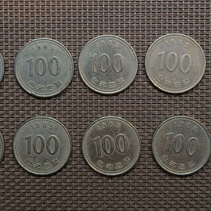 1985년 100원 동전 10개 일괄 이미지