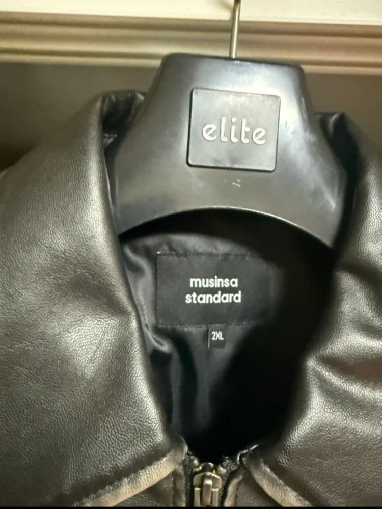 무신사스탠다드 페이디드 신세틱 레더 싱글 재킷 [블랙] 2XL xxl 이미지