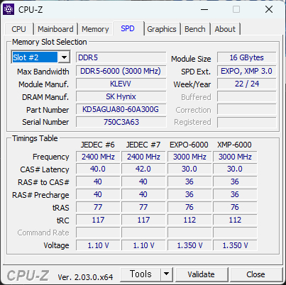 에센코어 클레브 DDR5-6000 CL30 CRAS V RGB 블랙 패키지 서린 32GB(16Gx2) 이미지