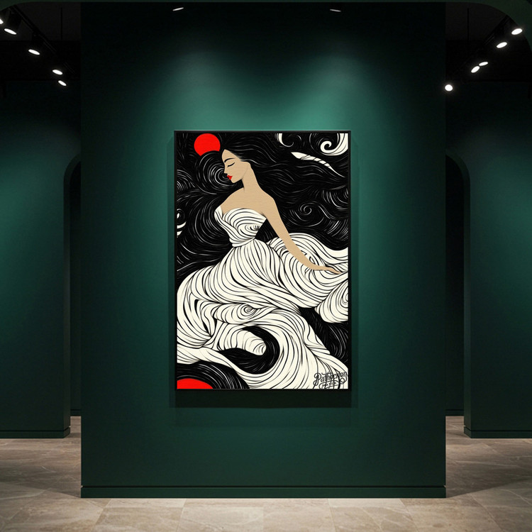 그림 액자 팝아트 인테리어소품 바람의 기억 여인그림 인물액자 모던 대형 아트포스터 거실 벽면 장식용 고급스러운 디자 이미지
