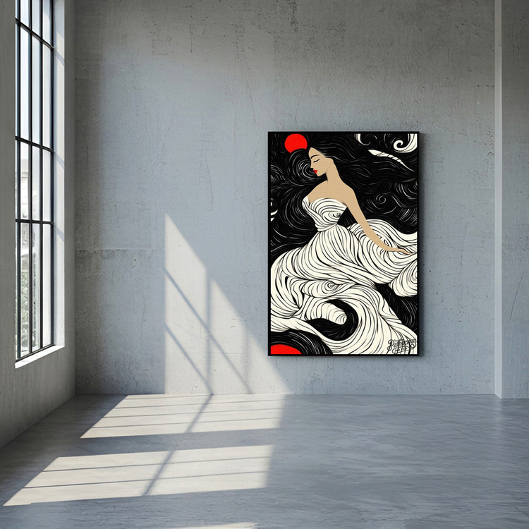 그림 액자 팝아트 인테리어소품 바람의 기억 여인그림 인물액자 모던 대형 아트포스터 거실 벽면 장식용 고급스러운 디자 이미지