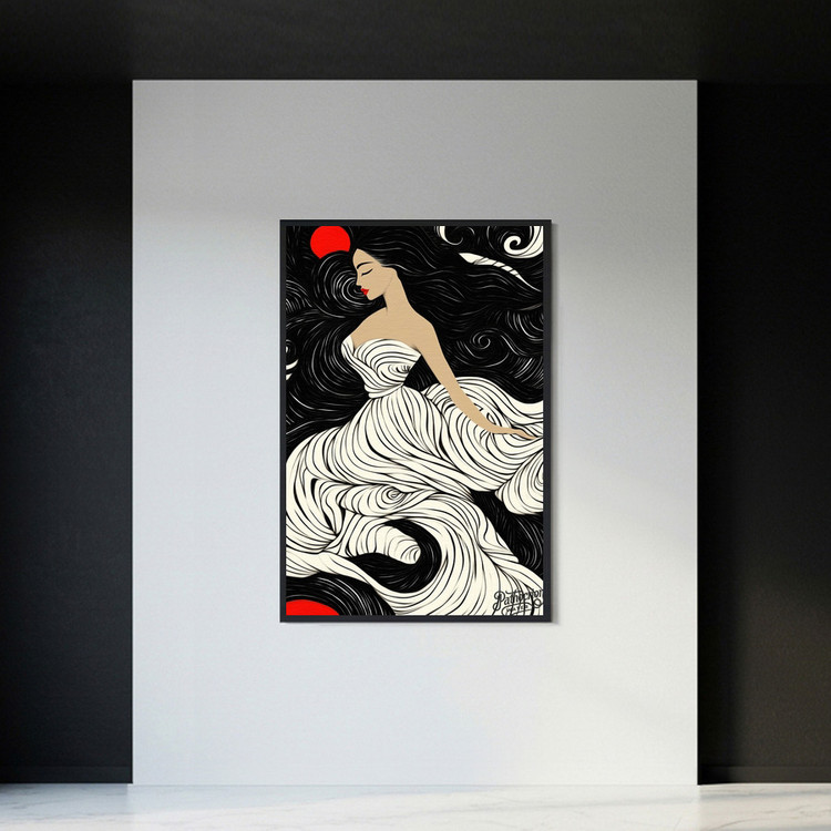 그림 액자 팝아트 인테리어소품 바람의 기억 여인그림 인물액자 모던 대형 아트포스터 거실 벽면 장식용 고급스러운 디자 이미지