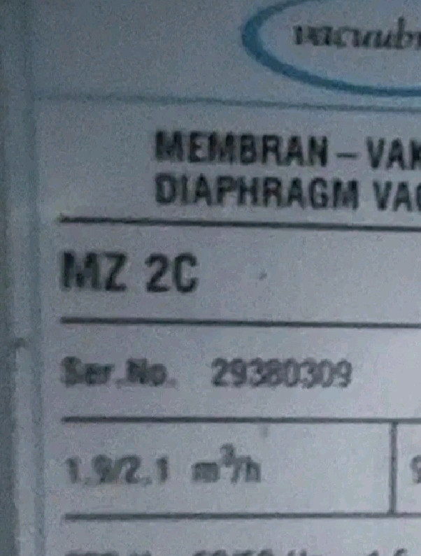 다이아프램 진공 펌프 MZ 2C베큠브랜드 이미지