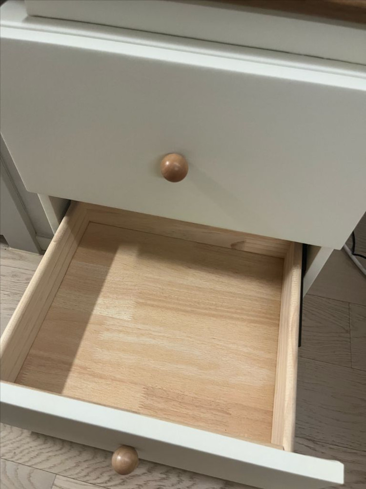 모던한 2단 원목 서랍 협탁 베이지 쇼파 테이블 상태 최상 이미지