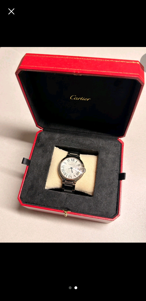 <급처> 까르띠에 발롱블루 오토매틱 블랙 스틸 시계 42mm 이미지