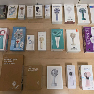 핸디(휴대용)/거치(스탠드형)/날개없는/버클형/무선 선풍기(무아스, 루메나, 알로, 오버액션) (미사용) 이미지