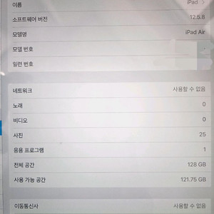 애플 아이패드 에어 1 128GB 실버 이미지