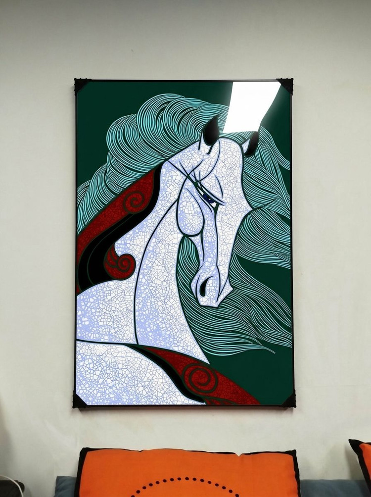 대형 그림 액자 인테리어소품 그림액자 말그림 말액자 거실 포인트 아트 인테리어벽걸이 장식용 모던 스타일 액자 선물용 이미지