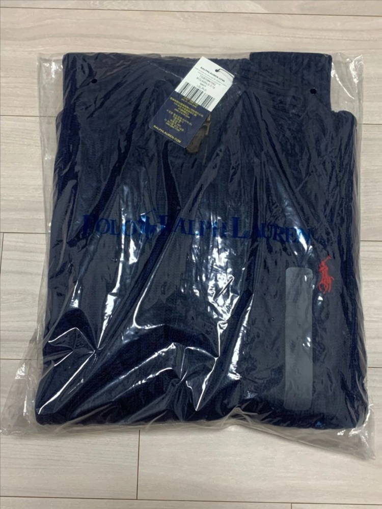 폴로 랄프로렌 꽈배기니트 반집업 네이비 L 새상품 이미지