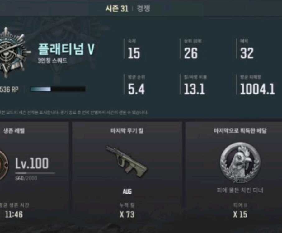 배그 경쟁 배치 티어 점수 킬뎃 딜량 대리 강의 이미지
