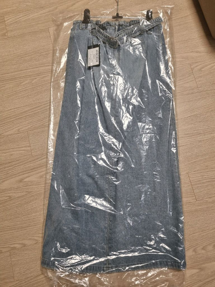 시스템 백밴딩 벨티드 데님 롱스커트(25년제품,택채새상품!!) 이미지