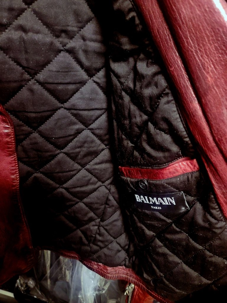 발망 / BALMAIN 이태리 버팔로 양가죽 버건디 라이더 자켓 / 50(100-103) 이미지