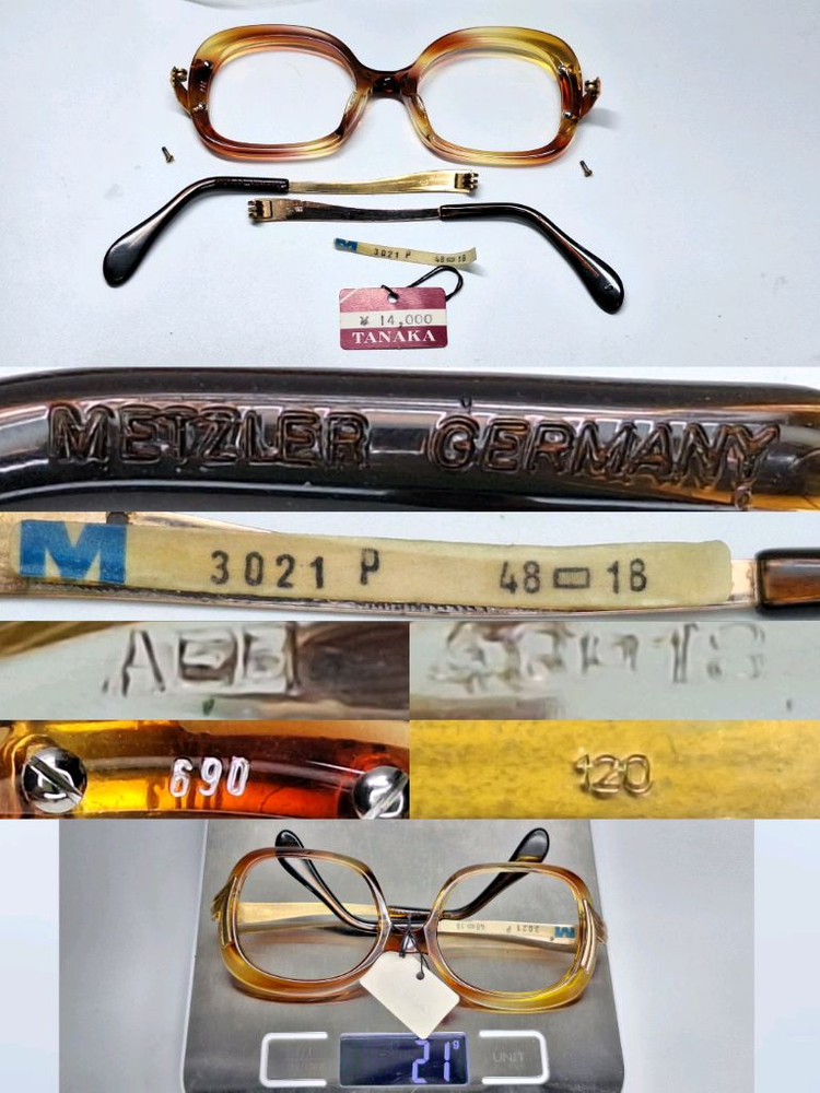 80s 독일제 빈티지 데드스톡 미사용/METZLER 메츨러 안경테 48MM 콤비 뿔테 톨토이즈 아이웨어 패션 레트로 이미지