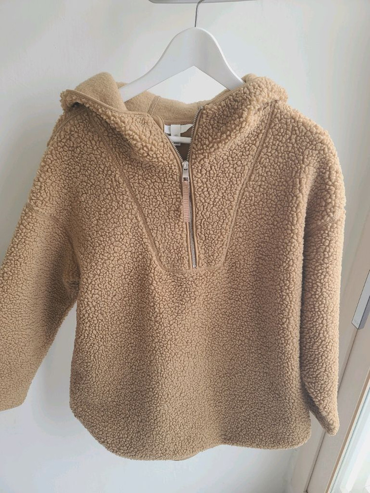 H&M 에이치앤엠 여성 오버사이즈 뽀글이 후드티 집업 플리스 기모 루즈핏 티셔츠 / 자라 에잇세컨즈 갭 헤지스 이미지